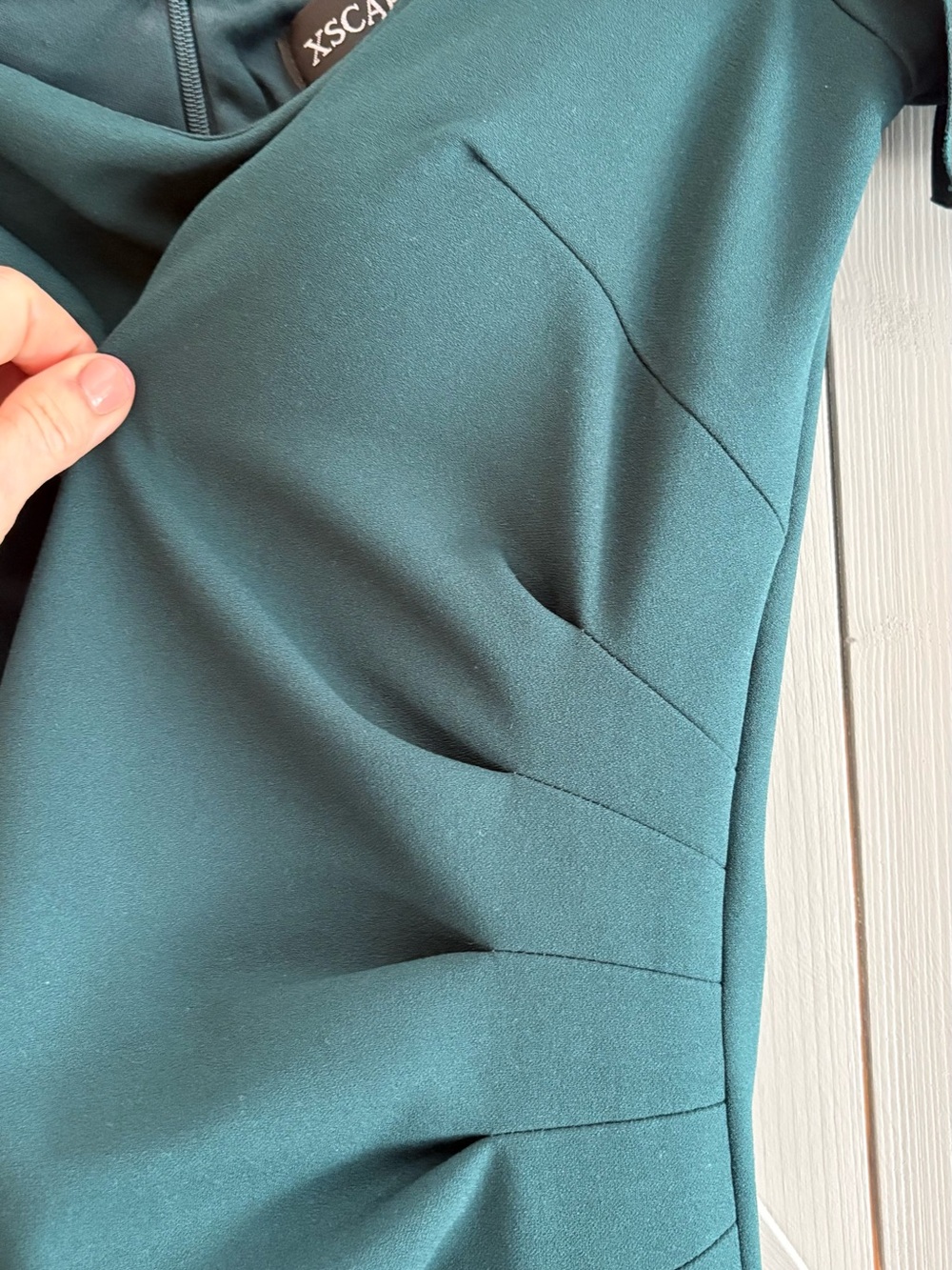 Xscape Teal Green Ruffle-Sleeve High-Low Dress - Picture 5 of 6